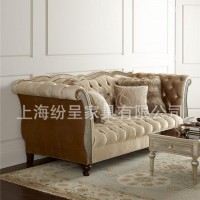 双色欧式布艺沙发 新款欧式沙发  丝质感欧式布艺沙发定制上