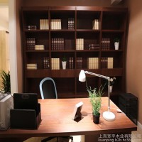宽平木业  现代简约书柜书桌 实木书架办公桌 板式书橱 来图定制