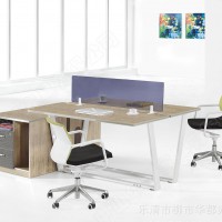 华都家具新款休闲简约员工办公桌 钢制电脑桌现代时尚主管桌