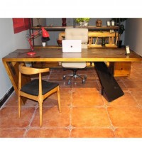 实木餐厅桌椅休闲铁艺咖啡桌工作电脑办公桌卧室书桌创意会议长桌