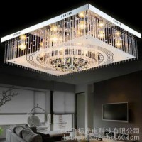 爆款现代简约LED吸顶灯 创意客厅卧室餐厅灯饰灯具 长方形水晶灯
