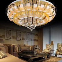 创意圆形LED吸顶灯饰卧室温馨浪漫水晶大气餐厅现代简约客厅灯具