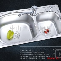 供应厨房双槽S-7943不锈钢水槽洗菜盆洗涤槽